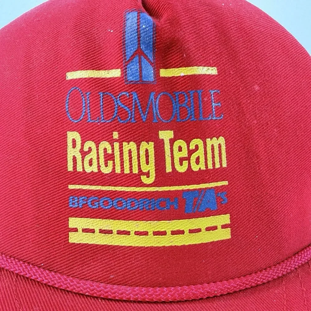 Vintage Oldsmobile Racing Team Snapback Hat Cap BF Goodrich T/A GM Nascar Red